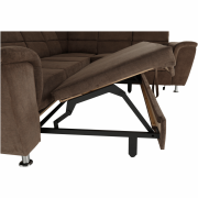 Rozkladacia sedacia súprava, hnedá látka, pravá, SANTIAGO