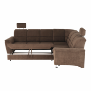 Rozkladacia sedacia súprava, hnedá látka, pravá, SANTIAGO