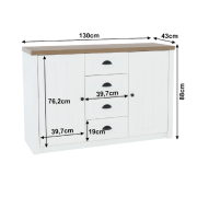 Komoda, sosna Andersen/dub lefkas, PROVANCE K4S