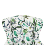 Kreslo ušiak, látka vzor zelené lístie, CHARLOT