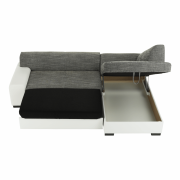 Sedacia súprava, biela/sivý melír, pravá, MINERVA