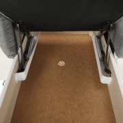 Roh malý, ekokoža biela/látka sivá, ľavá, SANTIAGO