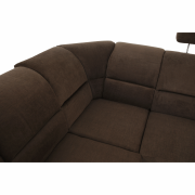 Sedacia súprava, ekokoža hnedá/látka hnedá, SANTIAGO U VEĽKÝ