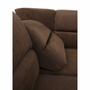 Sedacia súprava, ekokoža hnedá/látka hnedá, SANTIAGO U VEĽKÝ