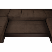 Sedacia súprava, ekokoža hnedá/látka hnedá, SANTIAGO U VEĽKÝ