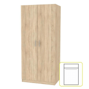 Skriňa, DTD laminovaná, dub sonoma, INVITA TYP 4