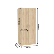 Skriňa, DTD laminovaná, dub sonoma, INVITA TYP 4