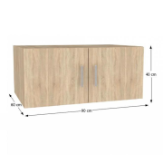 Nadstavec na skriňu, dub sonoma, INVITA TYP 9