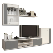 Obývacia stena, biela/sivá, GENTA