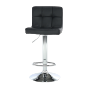 Barová stolička, čierna ekokoža/chróm, KANDY NEW