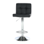 Barová stolička, čierna ekokoža/chróm, KANDY NEW
