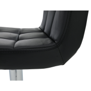 Barová stolička, čierna ekokoža/chróm, KANDY NEW