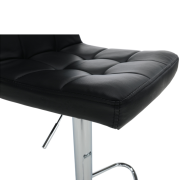 Barová stolička, čierna ekokoža/chróm, KANDY NEW
