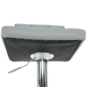 Barová stolička, ekokoža sivá/chróm, KANDY NEW