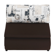 Rozkladacie kreslo, hnedá/vzor, KENY NEW