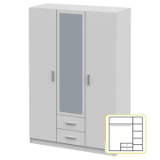 Skriňa, biela, INVITA Typ 2