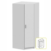 Rohová skriňa, biela, INVITA TYP 3