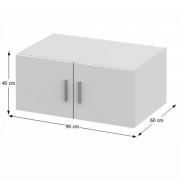 Nadstavec na skriňu, biela, INVITA TYP 9