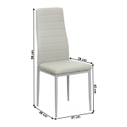Stolička, svetlosivá ekokoža/sivý kov, COLETA NOVA