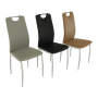 Jedálenská stolička, ekokoža béžová/chróm, ERVINA