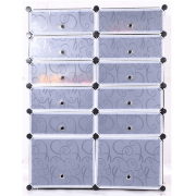 Modulárny organizér na topánky, čierna/mliečna biela, BEKIM TYP 2