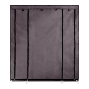 Šatníkový organizér, látka/kov, hnedá, METIN VNW15