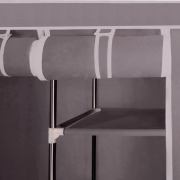 Šatníkový organizér, látka/kov, hnedá, METIN VNW15