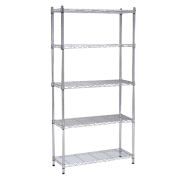 Regál, 5-policový, chróm, JUVEN