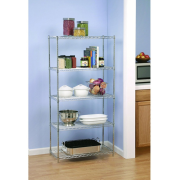 Regál, 5-policový, chróm, JUVEN