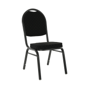 Stolička, stohovateľná, látka čierna/sivý rám, JEFF 2  NEW
