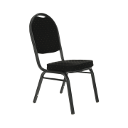 Stolička, stohovateľná, látka čierna/sivý rám, JEFF 2  NEW
