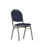 Stolička, stohovateľná, látka modrá/sivý rám, JEFF 2 NEW