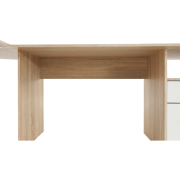 Rohový PC stôl, dub sonoma/biela, MAURUS NEW MA11