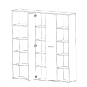 Skriňa s regálmi, dub sonoma/biela, MAURUS NEW MA50