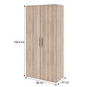 Vešiaková skriňa, dub sonoma, DUNAJ TYP 1