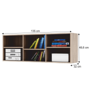 Nízky regál, dub sonoma, DUNAJ TYP 12