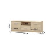 RTV stolík 2D1S, dub sonoma, TEYO