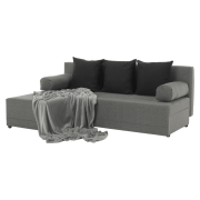 Rohová sedacia súprava, sivá/čierna, ľavá, MEXX