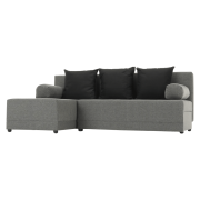 Rohová sedacia súprava, sivá/čierna, ľavá, MEXX