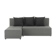 Rohová sedacia súprava, sivá/čierna, ľavá, MEXX