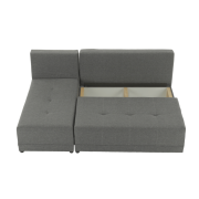 Rohová sedacia súprava, sivá/čierna, ľavá, MEXX