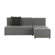 Rohová sedacia súprava, sivá/čierna, pravá, MEXX