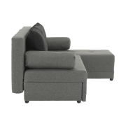 Rohová sedacia súprava, sivá/čierna, pravá, MEXX