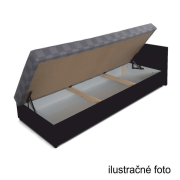 Váľanda s úložným priestorom, ekokoža hnedá/látka vzor, pravá, JUDIT