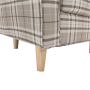 Kreslo ušiak, látka hnedé káro, CHARLOT