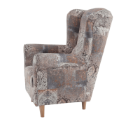 Kreslo ušiak, látka vintage hnedá, CHARLOT