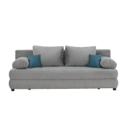 Rozkladacia pohovka, látka sivá/tyrkysová, CLIV