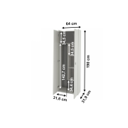 Kombinovaná skriňa, biela, NATALI TYP 6