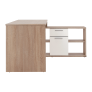 PC stôl, dub sonoma/biela, NOE NEW