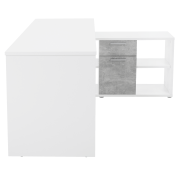 PC stôl, biela/betón, NOE NEW